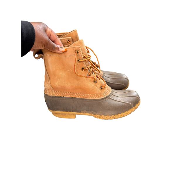 L.L. Bean Unisex Gorp Rain Snow Lace Up Waterproof Rubber Bean Boots Size 10 - Picture 4 of 7